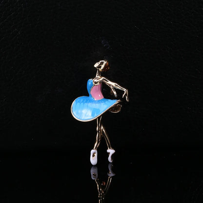 Moda strass dança menina broches para mulheres esmalte personagem pino evento festa presente mochila decoração roupas acessórios
