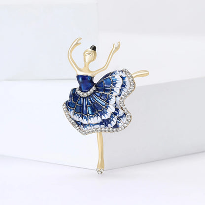 Moda strass dança menina broches para mulheres esmalte personagem pino evento festa presente mochila decoração roupas acessórios