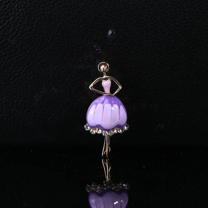 Moda strass dança menina broches para mulheres esmalte personagem pino evento festa presente mochila decoração roupas acessórios