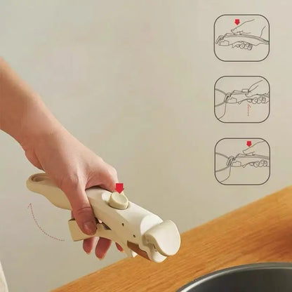 Cabo removível e anti-queimadura para panelas e frigideiras. Compatível com qualquer tipo de cookware, oferece segurança e praticidade na cozinha.