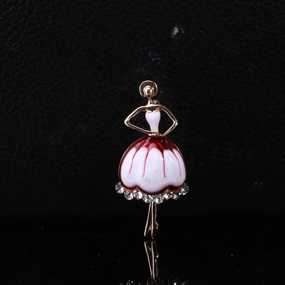 Moda strass dança menina broches para mulheres esmalte personagem pino evento festa presente mochila decoração roupas acessórios