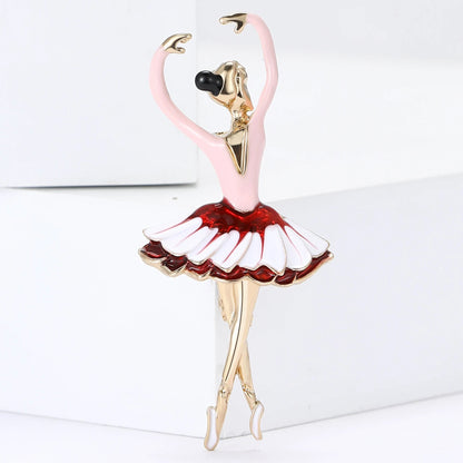 Moda strass dança menina broches para mulheres esmalte personagem pino evento festa presente mochila decoração roupas acessórios