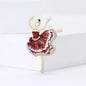 Moda strass dança menina broches para mulheres esmalte personagem pino evento festa presente mochila decoração roupas acessórios