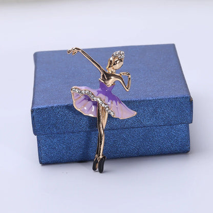 Moda strass dança menina broches para mulheres esmalte personagem pino evento festa presente mochila decoração roupas acessórios