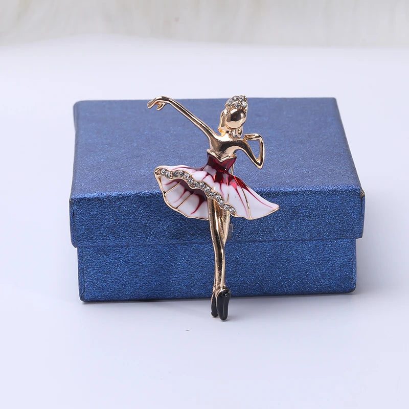 Moda strass dança menina broches para mulheres esmalte personagem pino evento festa presente mochila decoração roupas acessórios